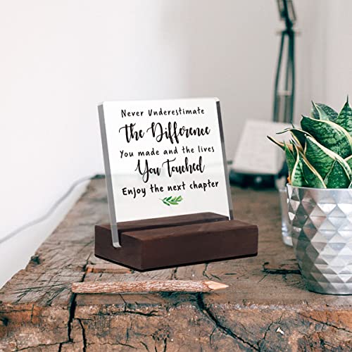 Coworker Gifts For Women Men Retirement Gifts New Joy Going Away Gift Leaving Gifts For Coworker Boss Leader Colleague Friends -Clear Desk Decorative Sign for Home Office