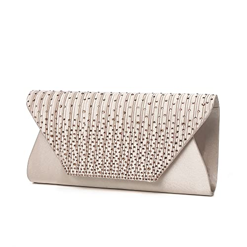 Clutch Purses for Women Wedding Purses for Women Evening Bag Evening Clutch Purses for Women Formal Women's Evening Handbags Bridal Clutch Wedding Clutch Wedding Purse Small Clutch (Champagne)