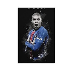 BFXLMKI Kylian Mbappe Poster Wall Art Prints Canvas painting for room aesthetic Decor ready to hanging 12x18inch(30x45cm) Unframe