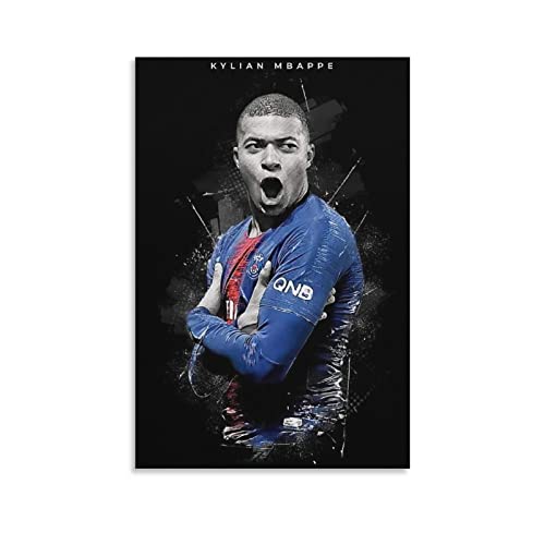 BFXLMKI Kylian Mbappe Poster Wall Art Prints Canvas painting for room aesthetic Decor ready to hanging 12x18inch(30x45cm) Unframe