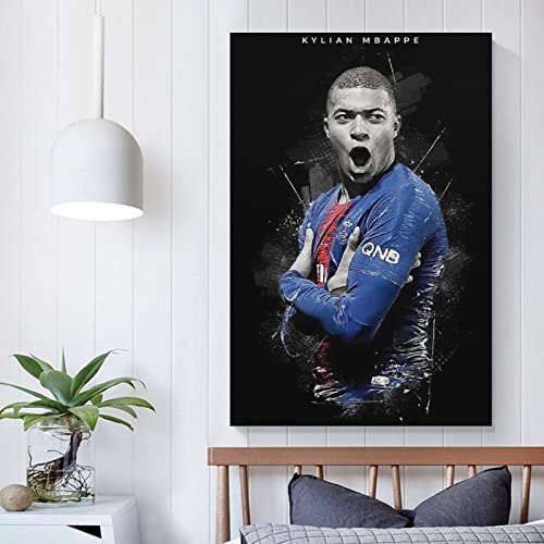 BFXLMKI Kylian Mbappe Poster Wall Art Prints Canvas painting for room aesthetic Decor ready to hanging 12x18inch(30x45cm) Unframe