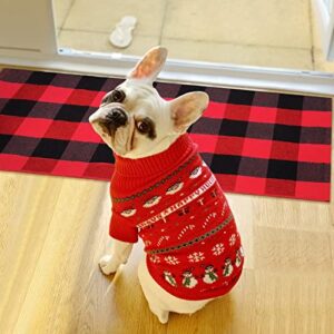 Christmas Door Mat Outdoor, Black Red Buffalo Plaid Outdoor Rug 23.6 x 51.2'' Front Door Mat, Washable Christmas Welcome Mat for Front Porch, Kitchen, Bathroom, Farmhouse, Entry Way, Laundry Room