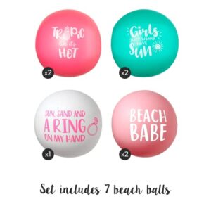 Bachelorette Beach Balls I Bachelorette Pool Floats (Set of 7) Beach Bachelorette Balls | Beach Bachelorette Party | Tropic Like its Hot | Complements Bachelorette Ring Pool Float