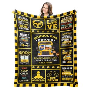 school bus driver gifts for women – birthday gifts for school bus driver – back to school end of term gifts for bus driver – thank you appreciation gift for school bus driver – throw blanket 60″x50″