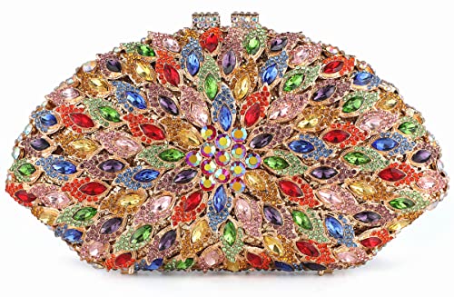 MOSSMON Crystal Evening Clutch Purses Formal Bride Wedding Party Evening Bag for Women