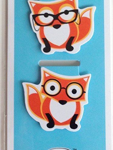 Cute Foxes Illustrated Magnetic Page Clips Set of 4 by Re-marks