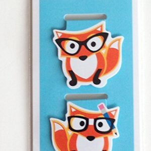 Cute Foxes Illustrated Magnetic Page Clips Set of 4 by Re-marks