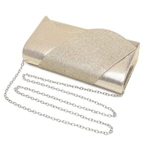 Dreubea Women's Glittering Envelope Purse Evening Shoulder Crossbody Wedding Bag Gold