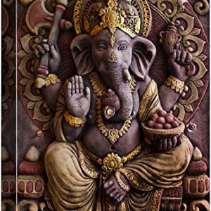 wall26 Canvas Print Wall Art Ganesha Hindu God Sculpture Spiritual & Religious Cultural Photography Realism Traditional Closeup Multicolor for Living Room, Bedroom, Office - 24"x36"