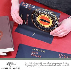 Juniper Books Lord of The Rings DUST Jackets ONLY in Black | Custom Designed Dust Jackets for Your 3-Volume Hardcover LOTR Book Set Published by Houghton Mifflin Harcourt | Books NOT Included