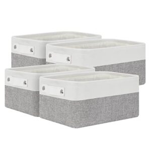 bidtakay small storage baskets for organizing [4-pack] fabric storage bins for baby organizer shelf baskets for nursery storage collapsible closet storage bins for home organization – 11.8×7.8×5 in