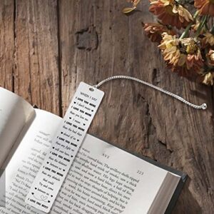 Jzxwan I Love You Gifts Bookmark for Him Her, When I Say I Love You More Note, Personalized Wedding Anniversary Present for Husband Wife, Unique Birthday Valentine's Day Gifts for Men Women