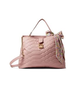 betsey johnson aspen quilted large satchel pink one size