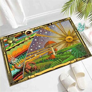 LGGQQW Trippy Mushrooms Area Rug Vertical Hippie Rug Psychedelic Carpet for Bedroom Living Room Dorm Multicolor 32*47inch