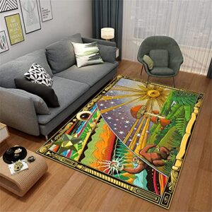 LGGQQW Trippy Mushrooms Area Rug Vertical Hippie Rug Psychedelic Carpet for Bedroom Living Room Dorm Multicolor 32*47inch