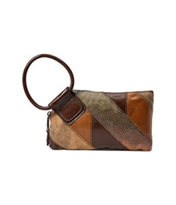 hobo sable wristlet pouch for women – tumbled leather construction with circular wrist strap, handy and compact pouch mocha one size one size