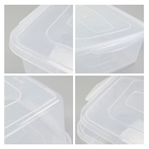 Hommp 4-Pack 14 L Clear Storage Box, Plastic Storage Bin