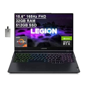 lenovo 2022 legion 5 gaming 15.6″ fhd 165hz laptop computer, amd r7-5800h (beats i7-10750h), 32gb ram, 512gb pcie ssd, backlit keyboard, geforce rtx 3060 graphics, windows 11, 32gb usb card