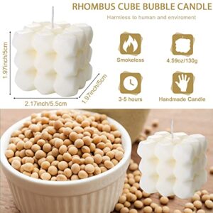 Coume 2 Pieces Aesthetic Candles Bubble Cube and S Shaped Candle White Soy Wax Scented Cool Twist Art Decor for Home Birthday Holiday Christmas Party Gift Relaxation Supplies, Blue