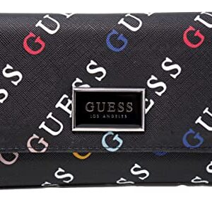 GUESS Women's Logo Print Wallet Clutch Bag - Black Multi