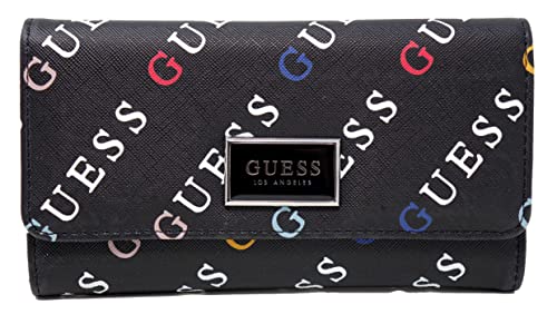 GUESS Women's Logo Print Wallet Clutch Bag - Black Multi