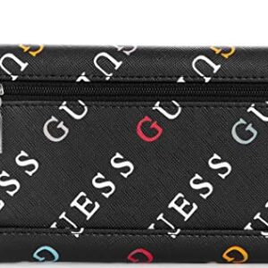 GUESS Women's Logo Print Wallet Clutch Bag - Black Multi