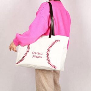 YHSHYZH Baseball Mom Bag for Women Baseball for You Print Bags Consuela Purse Baseball Boys Stuff Gear Tote Handbag Gifts for Baseball Lover Team Mom Coaches Adult (X-Large, white) … … …