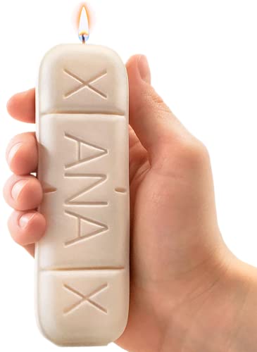 Xanax Pill Anti-Stress Soy Candle - Enjoy Natural Relaxation, Romantic Soft Glow, Impressive Realistic Detail. Aesthetic Home Decor, Living Room, Bedroom. Cute Funny Novelty Gift, 5.1 x 1.5