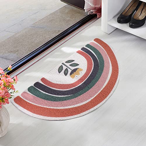 Prettybuy Semi-Circle Rainbow Doormat Cute Rugs Indoor and Outdoor Mats Non-Slip Rugs Doorway Mat Welcome Mats Area Rugs for Living Room Bedroom Bathroom,31.5in*15.7in