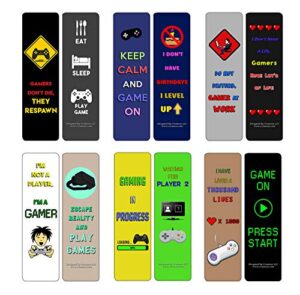 creanoso gamer bookmarks (60-pack) – party favors and premium gift set ideas for children, teens, & adults – classroom teaching incentives rewards
