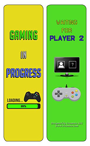 Creanoso Gamer Bookmarks (60-Pack) - Party Favors and Premium Gift Set Ideas for Children, Teens, & Adults – Classroom Teaching Incentives Rewards