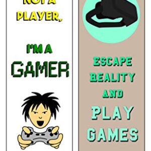 Creanoso Gamer Bookmarks (60-Pack) - Party Favors and Premium Gift Set Ideas for Children, Teens, & Adults – Classroom Teaching Incentives Rewards