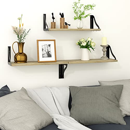 newaredy Floating Shelves, Shelves for Wall Decor, Bathroom Wall Shelves, Bookshelf Floating Shelves Wall Mounted, 16.5 Inch Wall Shelves for Living Room, Kitchen, Bedroom and Laundry Room Storage