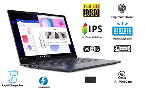 Lenovo Latest Ideapad Slim 7i 14" FHD Ultrabook (300 nits) with 11th Gen Intel i7-1165G7 up to 4.70 GHz, 512GB PCIe SSD, 16GB RAM, Backlit-KYB, FP-Reader, Thunderbolt, WiFi6, IR-Webcam, Win10H, T.F