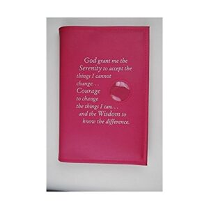 narcotics anonymous na basic text (6th ed) book cover serenity prayer & medallion holder pink
