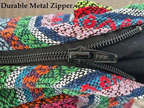 Aztec Crossbody Bags for Women - Boho Shoulder Bag - Handmade Hippie Purse - Fully Lined Cotton Interior - Medium (Rainbow)