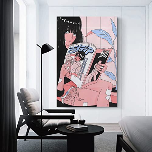 XINYUELONG Vaporwave Aesthetic 90s Anime Poster Canvas Wall Art Painting Posters Decoration Room Decor Unframe 12x18inch(30x45cm)