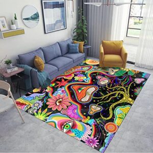 lggqqw psychedelic rug trippy rug colorful area rug room decor monster eyes carpet for bedroom, 20” x 32”