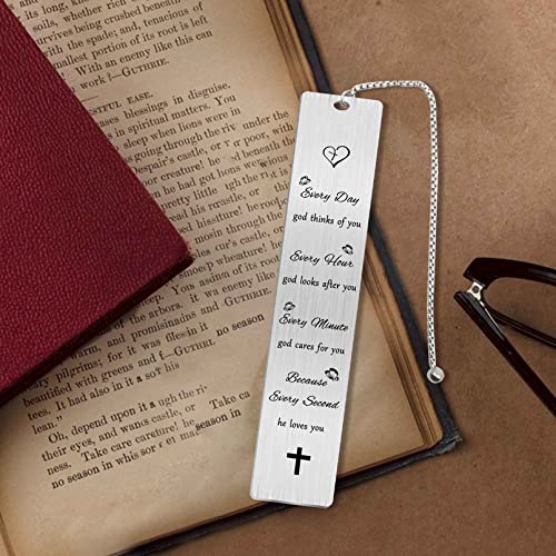 Jzxwan Christian Bookmark, Christian Gifts for Women Men, Christian Birthday Gifts for Boy Girl Teen, Religious God Think of You, God Looks After You, God Card for You, God Love You Bookmarks