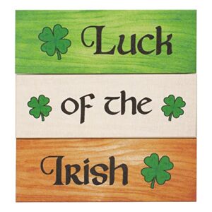 JennyGems St Patricks Day Decorations, Luck of the Irish, St Patricks Day Tiered Tray Decor, 3 Piece Wooden Block Set, Irish Decor, Irish Gifts, Made in USA