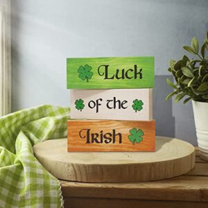 JennyGems St Patricks Day Decorations, Luck of the Irish, St Patricks Day Tiered Tray Decor, 3 Piece Wooden Block Set, Irish Decor, Irish Gifts, Made in USA