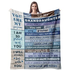 CUJUYO Granddaughter Gifts from Grandma Blanket 60"x50", Granddaughter Gifts Throw Blanket, Gifts for Granddaughter Blankets Throws, Granddaughter Gift Ideas for Birthday Graduation Christmas