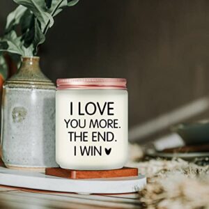 Volufia Birthday Gifts for Girlfriend, Boyfriend - Funny Valentines Day Gifts - Wedding Engagement Anniversary Christmas Gifts for Women Wife Husband Boyfriend Girlfriend - Lavender Scented Candle