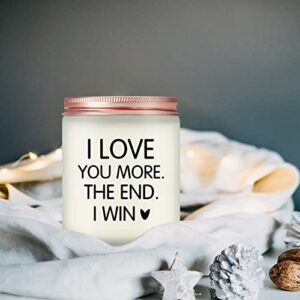 Volufia Birthday Gifts for Girlfriend, Boyfriend - Funny Valentines Day Gifts - Wedding Engagement Anniversary Christmas Gifts for Women Wife Husband Boyfriend Girlfriend - Lavender Scented Candle