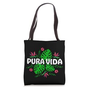 pura vida costa rica way of life plants flower nature summer tote bag