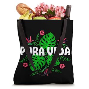 Pura Vida Costa Rica Way of Life Plants Flower Nature Summer Tote Bag