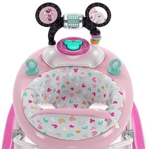 Disney Baby Minnie Mouse 2-in-1 Forever Besties Baby Walker - Easy Fold Frame and Removable-Toy Station, Age 6 Months+