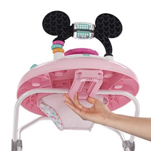 Disney Baby Minnie Mouse 2-in-1 Forever Besties Baby Walker - Easy Fold Frame and Removable-Toy Station, Age 6 Months+