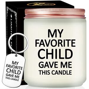 volufia my favorite child gave me this candle – mom birthday gifts from daughter, son, kids – mother’s day, father’s day, christmas gifts idea for dad, parents, grandma – lavender scented candles