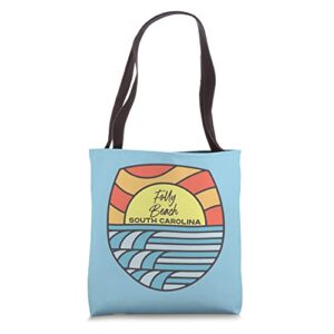 folly beach south carolina sc sunset vacation souvenir tote bag
